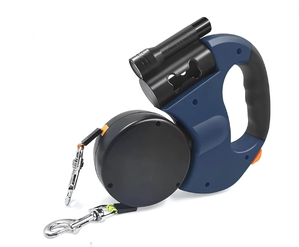 Double retractable anti-tangle leash