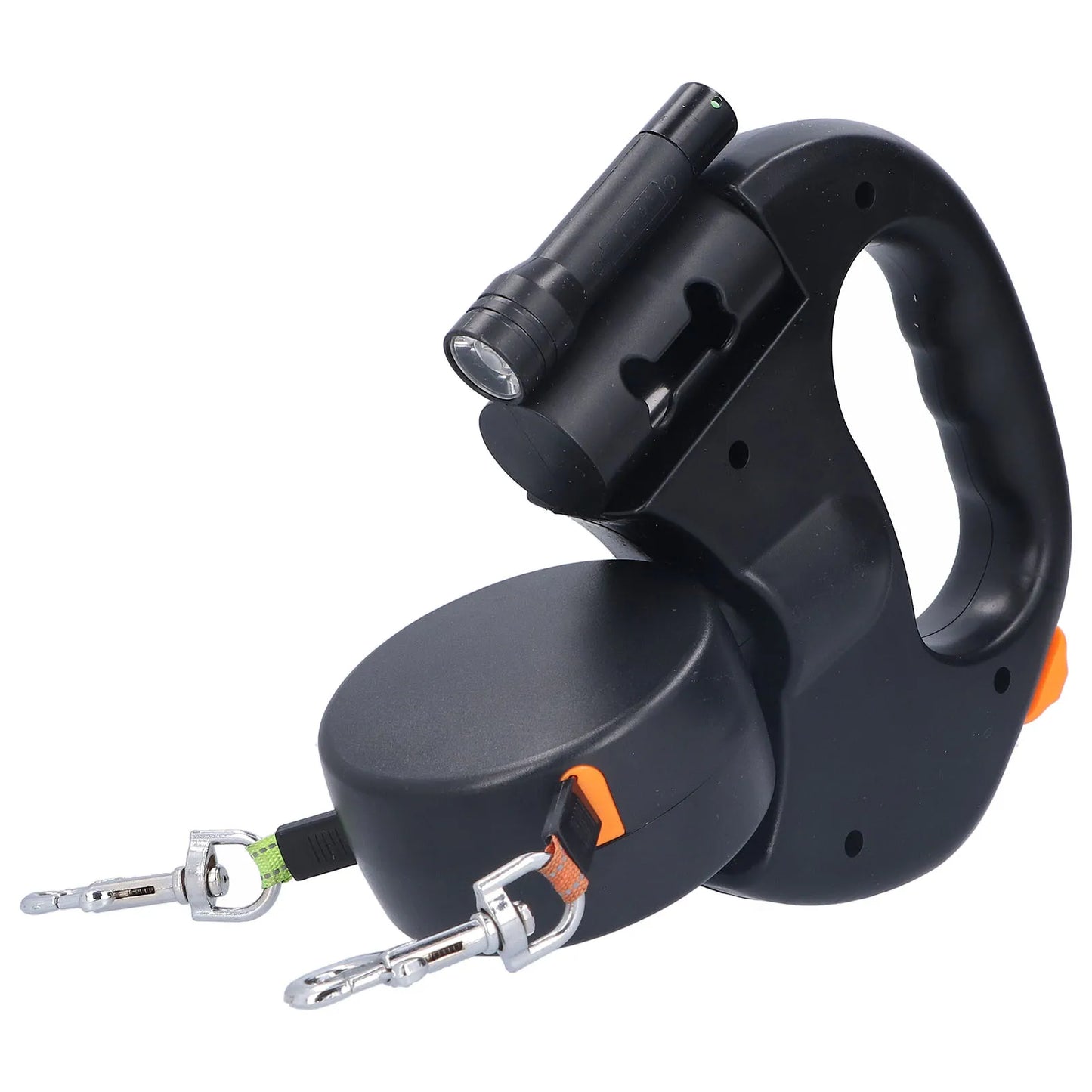 Double retractable anti-tangle leash