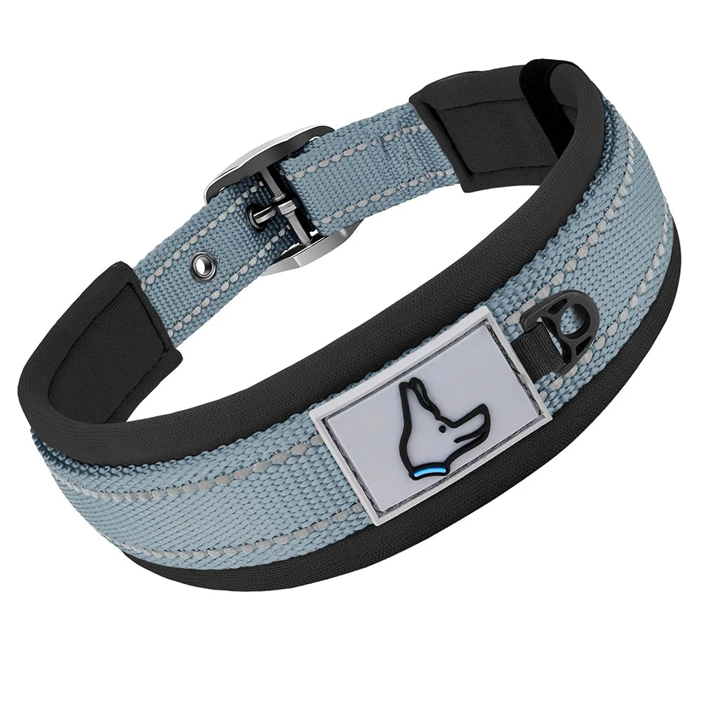 Collier Rembourré pour Chien - Gris