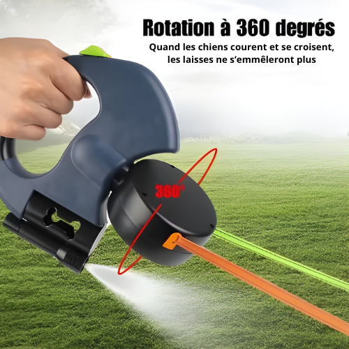 Laisse double anti-nœud - Duo Flex : Balade Fluide