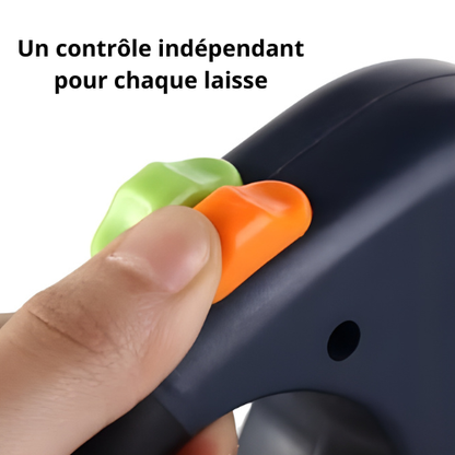 Laisse double anti-nœud - Duo Flex : Balade Fluide