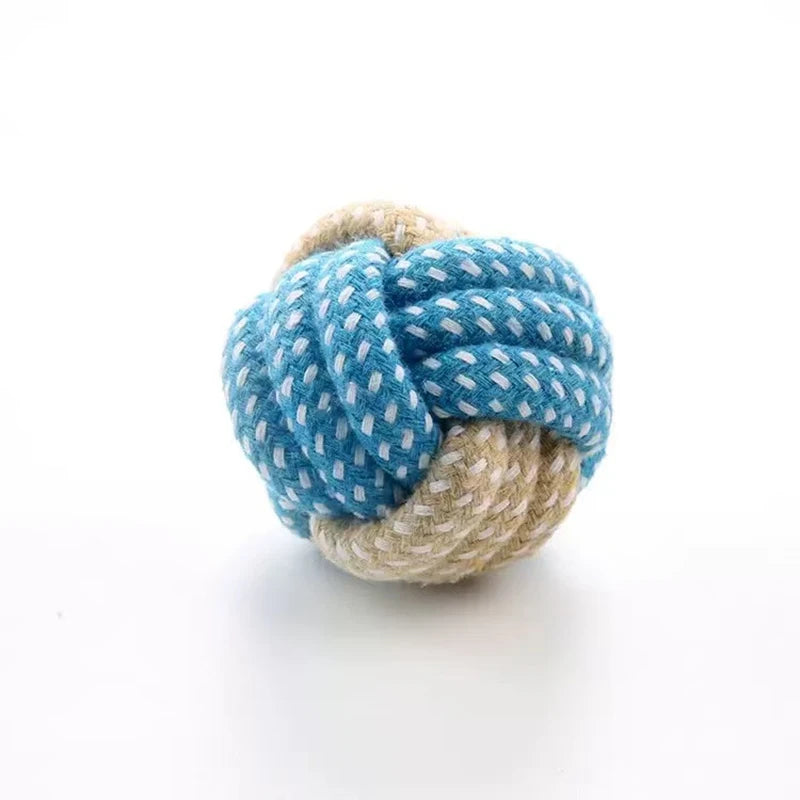 Balle en Corde pour Chien - Bleu Marron