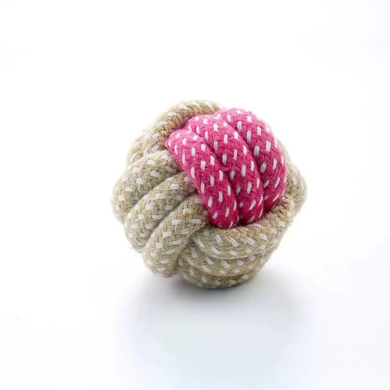 Balle en Corde pour Chien - Marron Rose