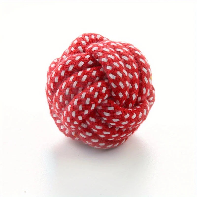 Balle en Corde pour Chien- Rouge