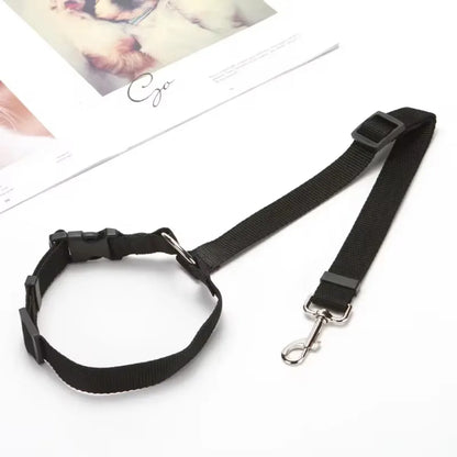 Ceinture de sécurité pour chien fixation appuie-tête - Noir