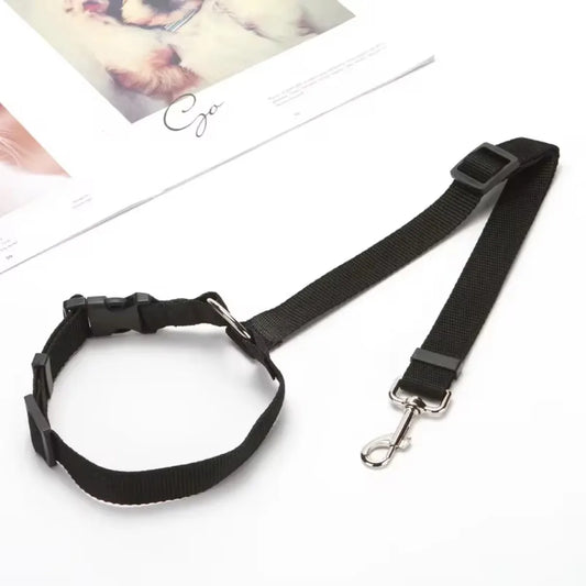 Ceinture de sécurité pour chien fixation appuie-tête - Noir