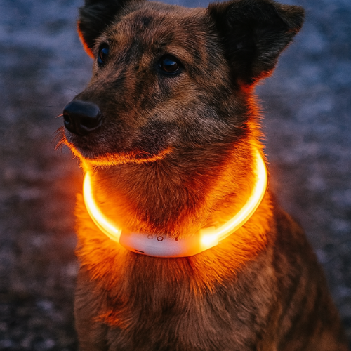 Collier lumineux pour chien - Orange