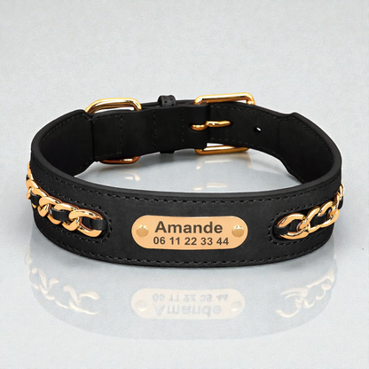 Collier cuir chien personnalisé - Prestige Dog