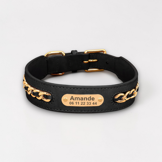Collier cuir chien personnalisé - Prestige Dog