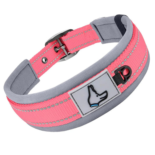 Collier Rembourré pour Chien - Rose