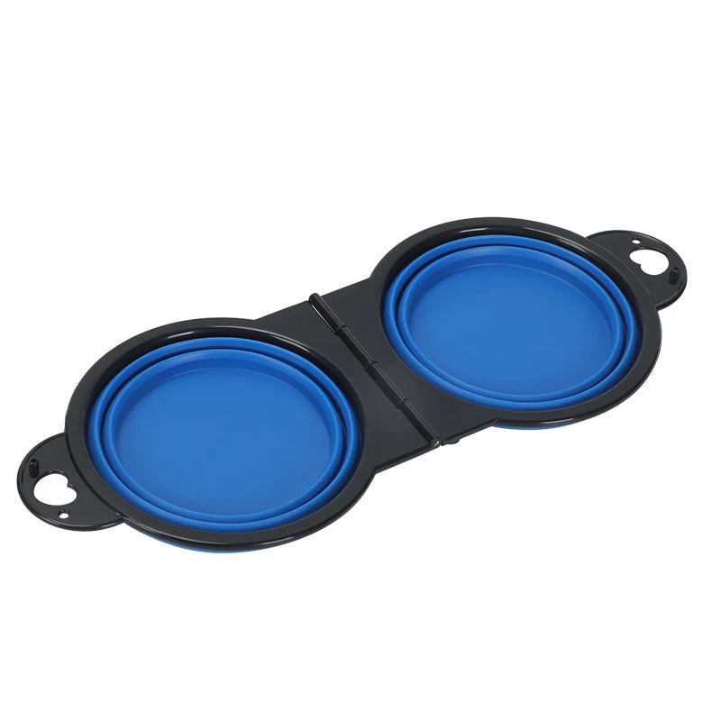 Gamelle pliante pour chien 2 en 1 - Bleu