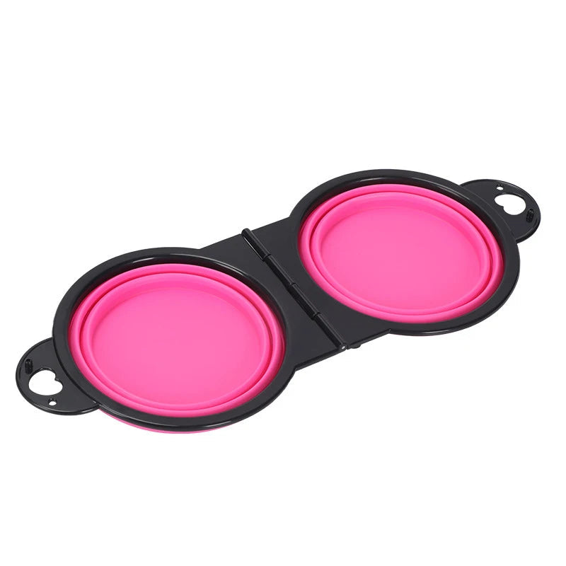 Gamelle pliante pour chien 2 en 1 - Rose