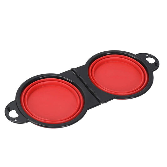 Gamelle pliante pour chien 2 en 1 - Rouge