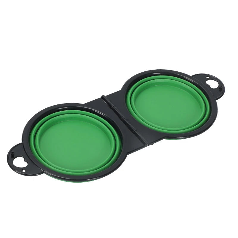 Gamelle pliante pour chien 2 en 1 - Vert