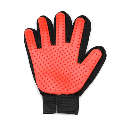 Gant Brosse pour Chien - Rouge Droitier