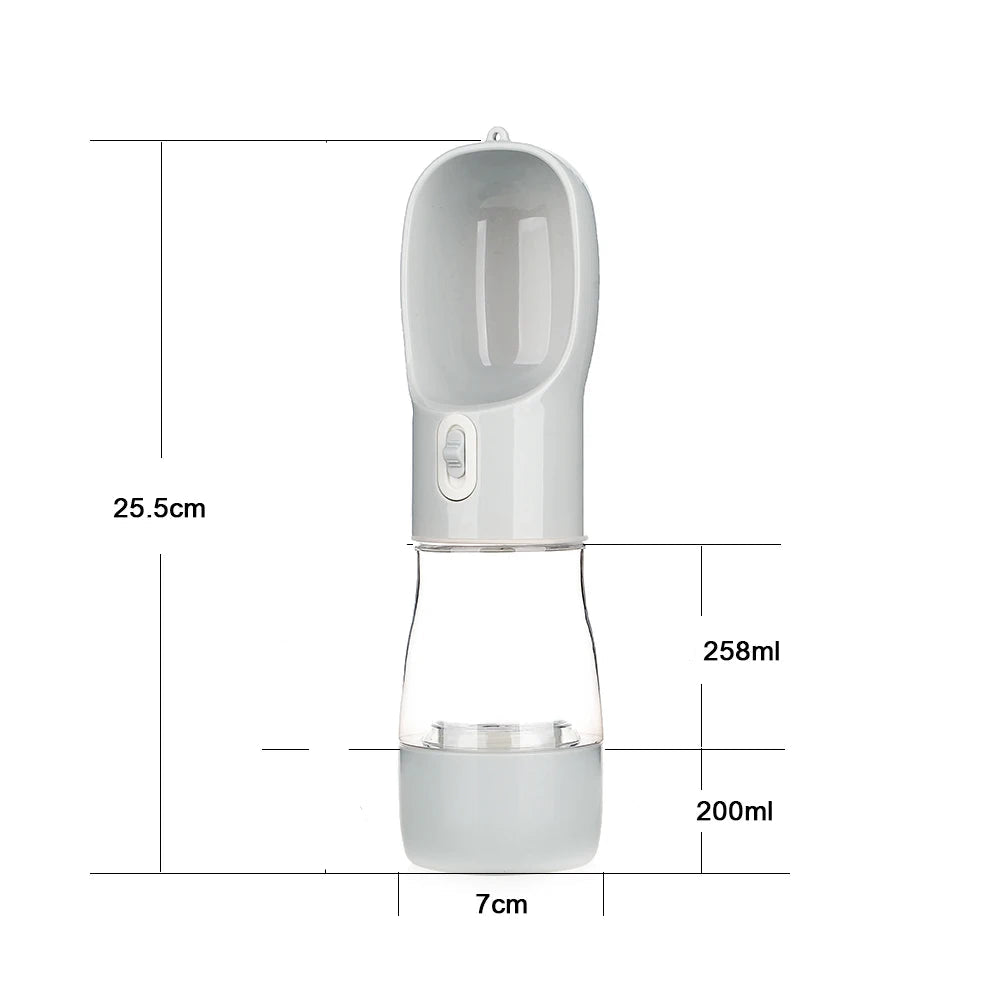 Gourde de voyage pour chien 3 en 1 - Gris