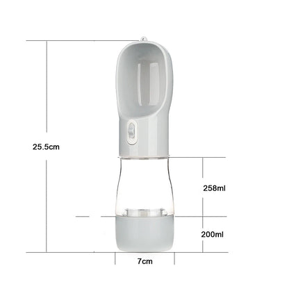 Gourde de voyage pour chien 3 en 1 - Gris