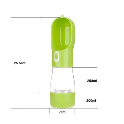 Gourde de voyage pour chien 3 en 1 - Vert