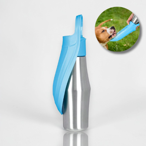 Gourde pour chien Acier Inoxydable - Bol intégré