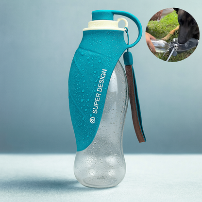 Gourde pour chien avec Bol en Silicone - Bleu