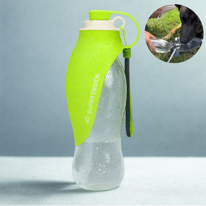 Gourde pour chien avec Bol en Silicone - Vert