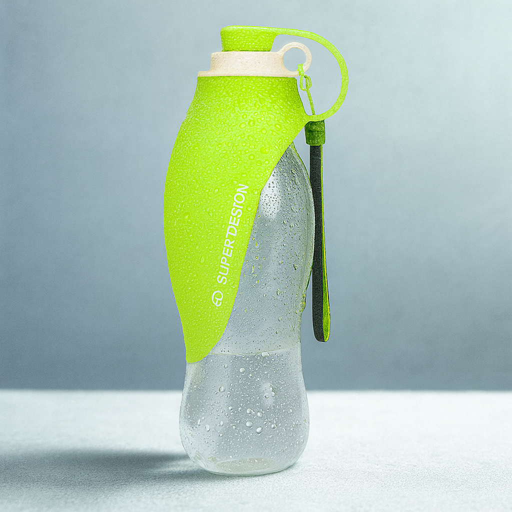 Gourde pour chien avec Bol en Silicone - Vert