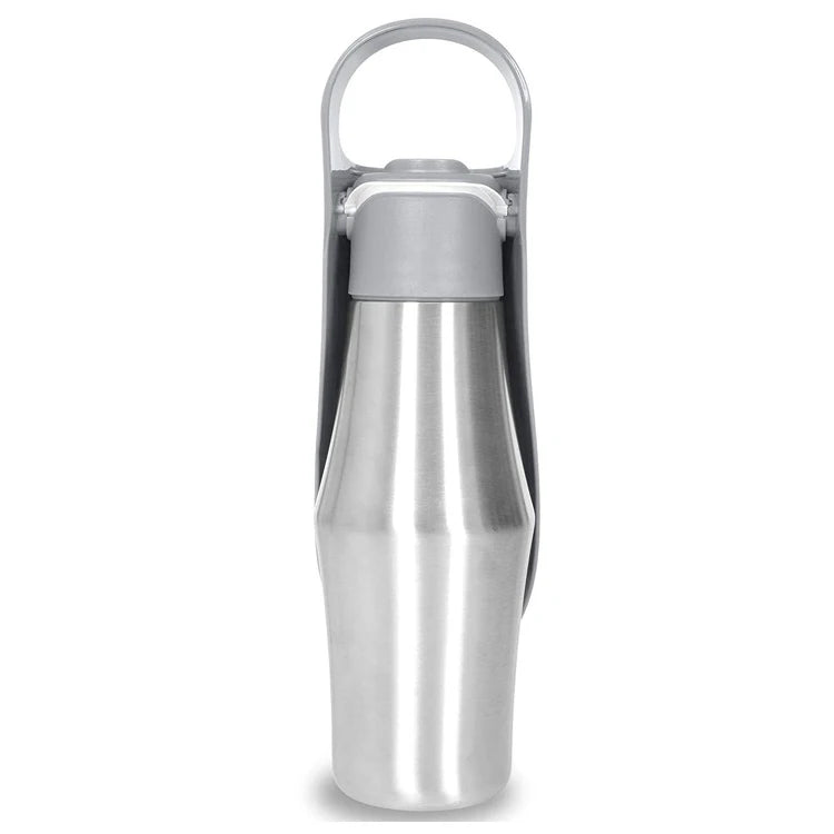 Gourde pour Chiens en Acier Inoxydable - Gris