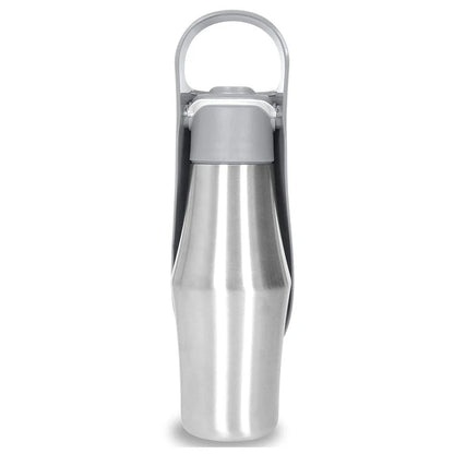 Gourde pour Chiens en Acier Inoxydable - Gris
