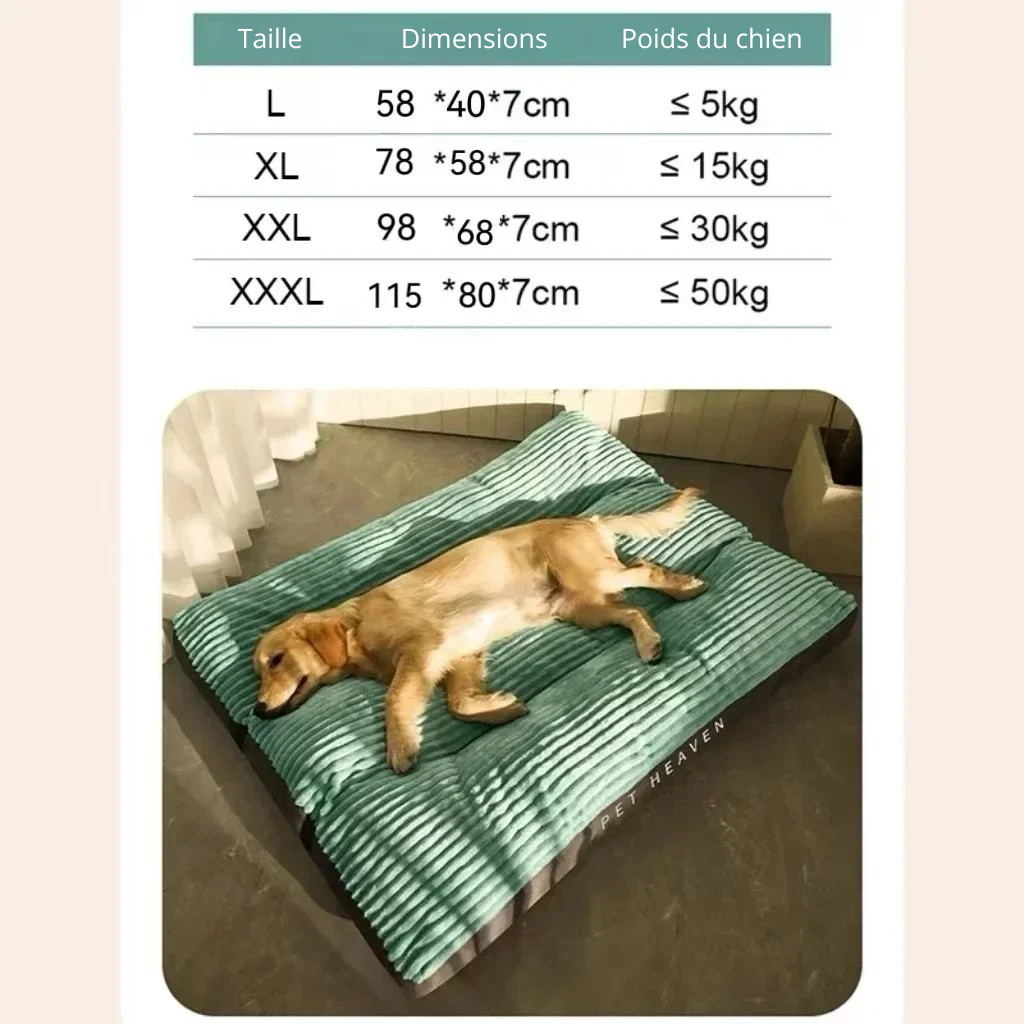 Grand matelas pour chien - Dimensions