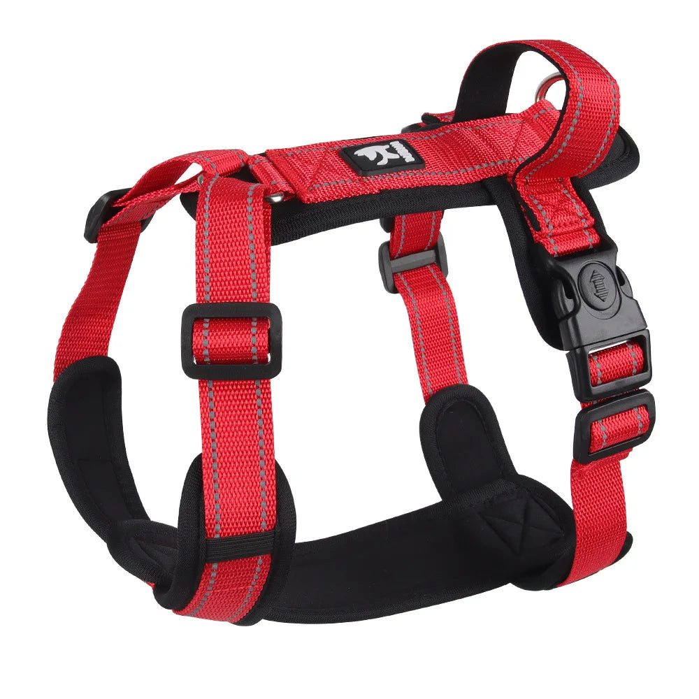 Harnais chien en H - Rouge