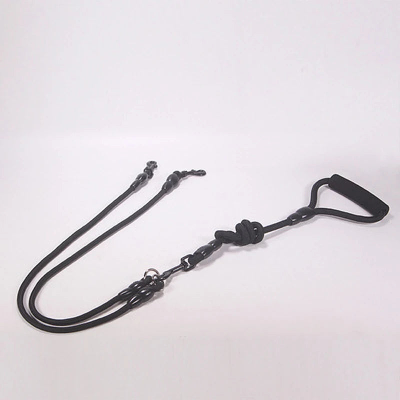 Laisse double pour chien - Noir