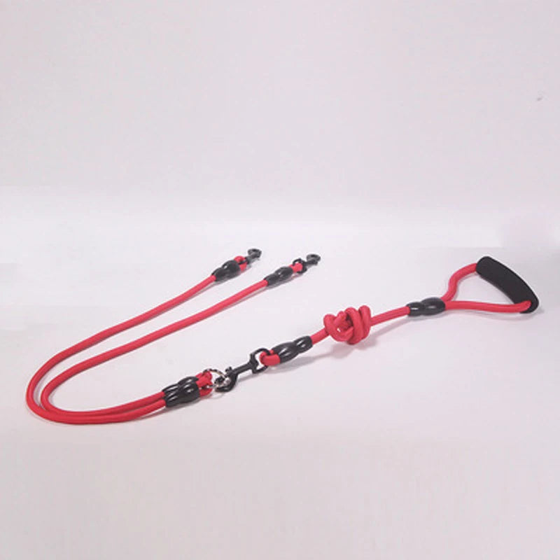 Laisse double pour chien - Rouge