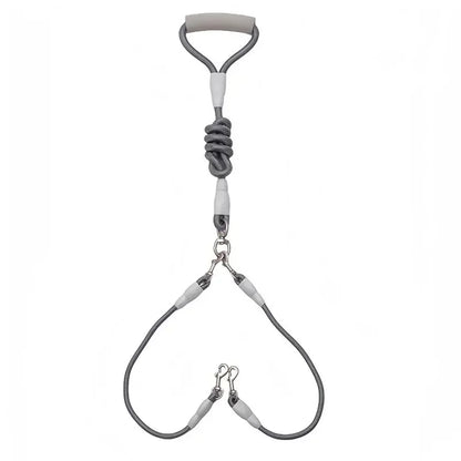 Laisse double pour chiens - Blanc
