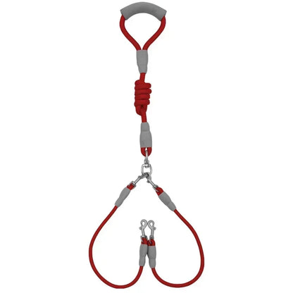 Laisse double pour chiens - Rouge