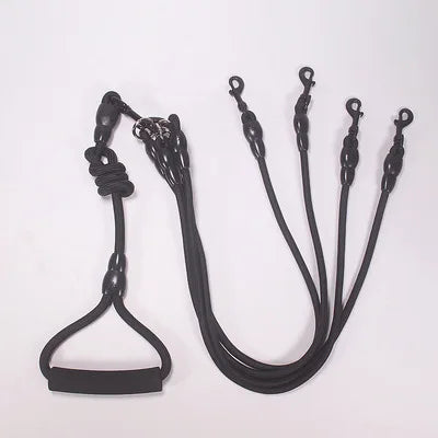 Laisse quadruple pour chien - Noir