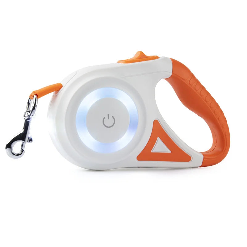 Laisse Rétractable Lampe LED - Orange