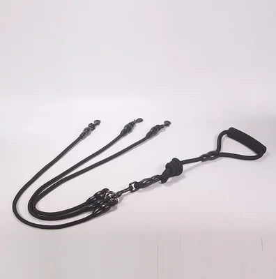 Laisse triple pour chien - Noir