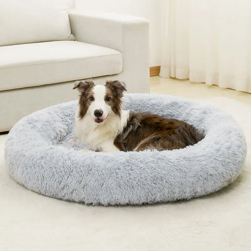 Lit en peluche pour chien - Gris