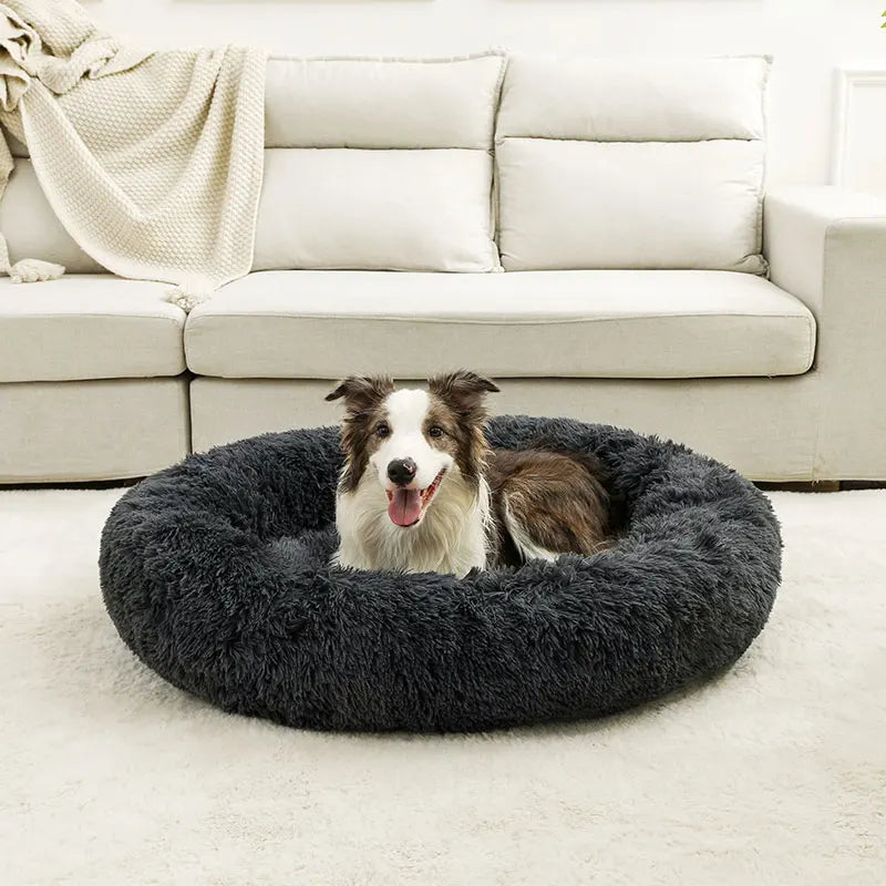 Lit en peluche pour chien - Noir