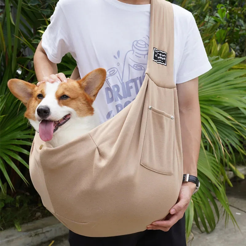 Sac de transport en bandoulière pour petit chien - Khaki