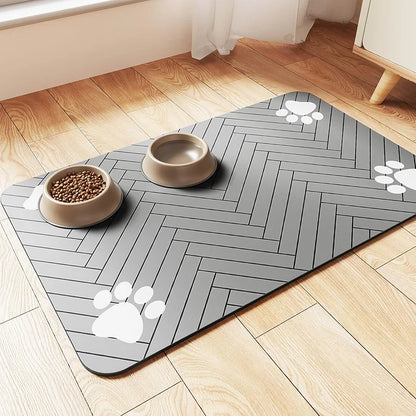 Tapis gamelle pour chien - Gris clair