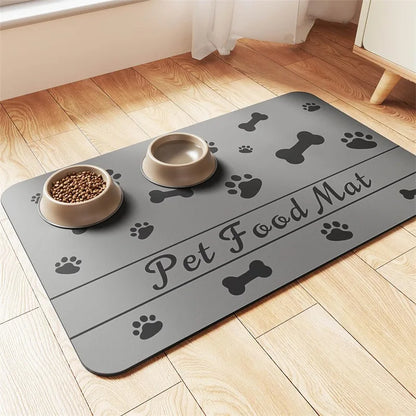Tapis gamelle pour chien - Gris