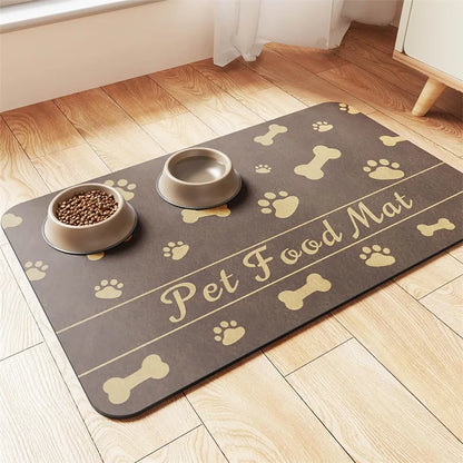 Tapis gamelle pour chien - Marron